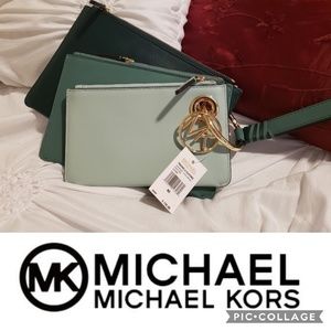 Authentic NWT Micheal Kors Wristlet Trio
